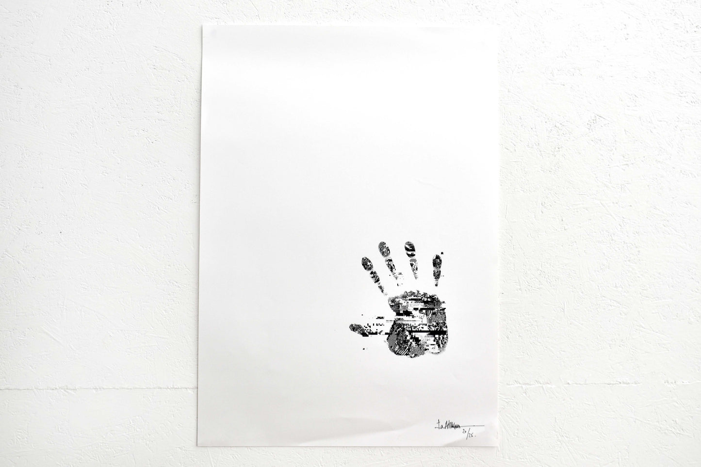 Glitch Hand - Signed A3 Print