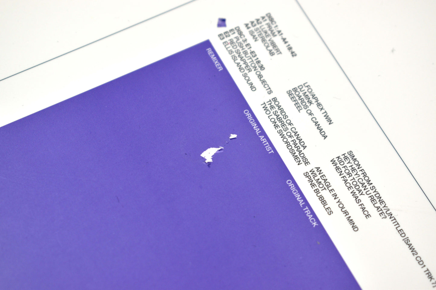 Warp10+3 Remixes - Outer Box - Printers Proof / Chromalin