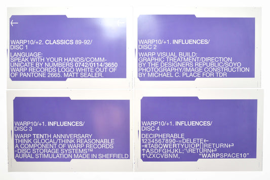 Warp10+3 Classics 89-92 Disc 1, Warp 10+1 Influences Disc 2-4 - Set of 4 Printers Proofs