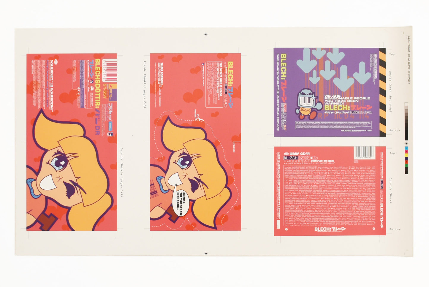 Blech / Blechsdöttir - Warp Mix CD (featuring DR Sissy V.2) - Printers Proof / Chromalin