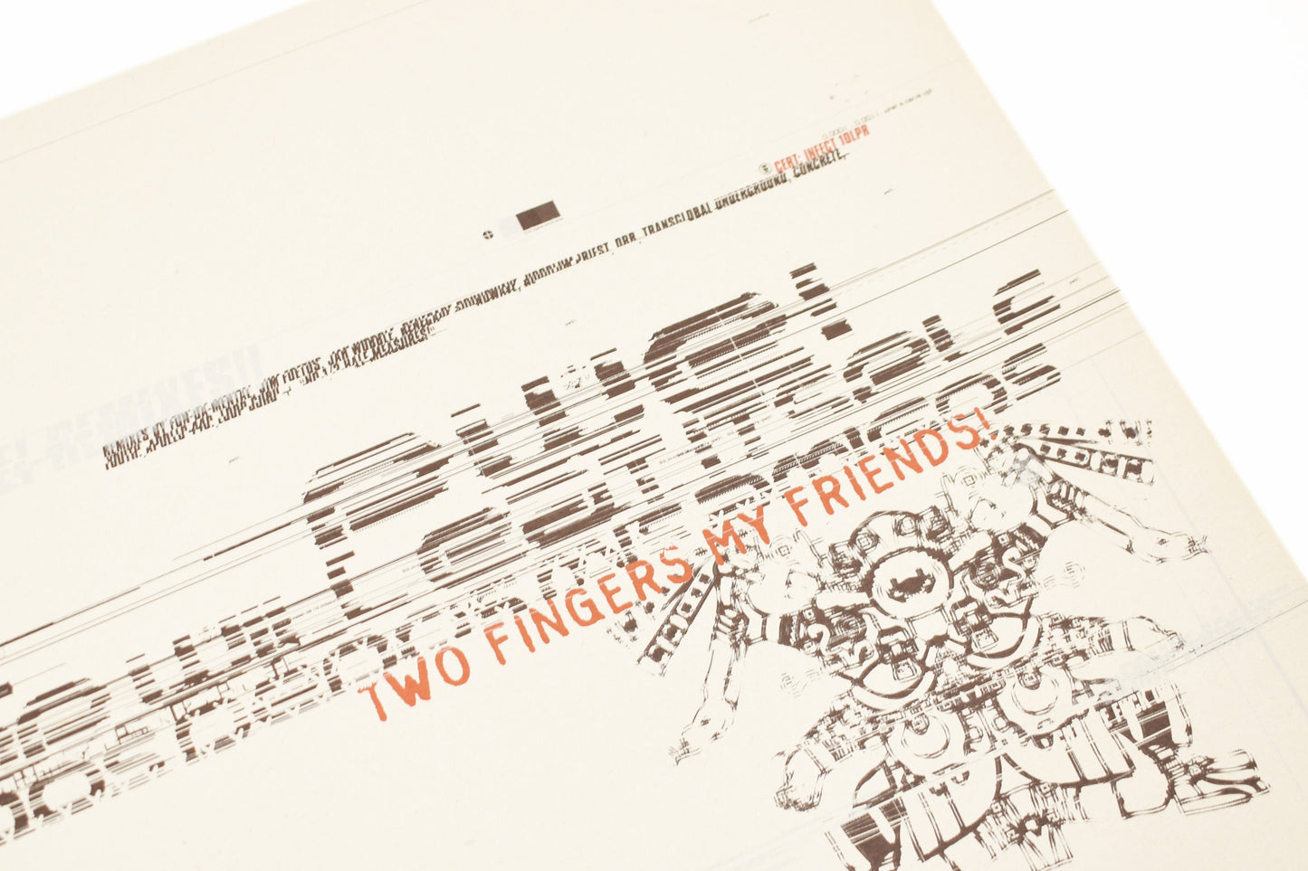 Pop Will Eat Itself - Two Fingers My Friends Outer Sleeve - Printers Proof on Reverse Board