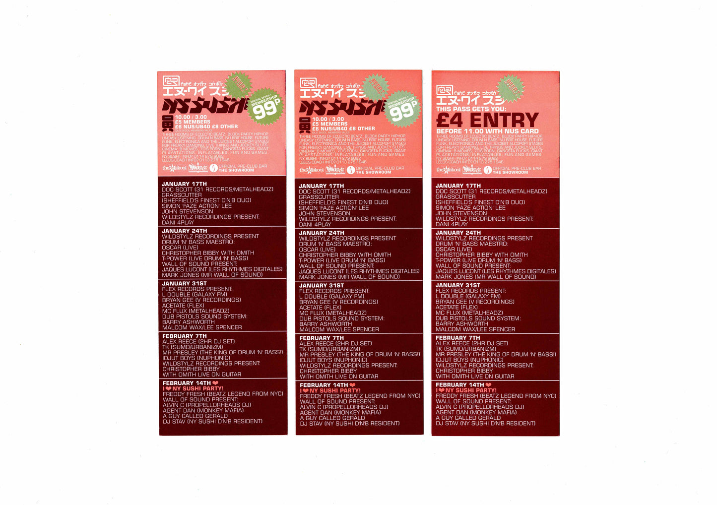 NY Sushi - Student - Set of 3 Flyers