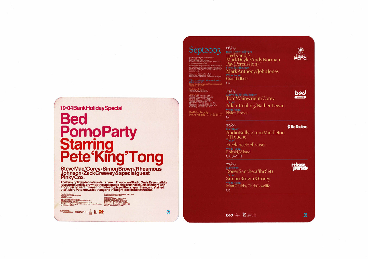 Bed - Lick me all over, Get Cosy - Flyers