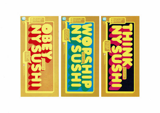 NY Sushi - Think, Worship, Obey - Set of 3 Flyers