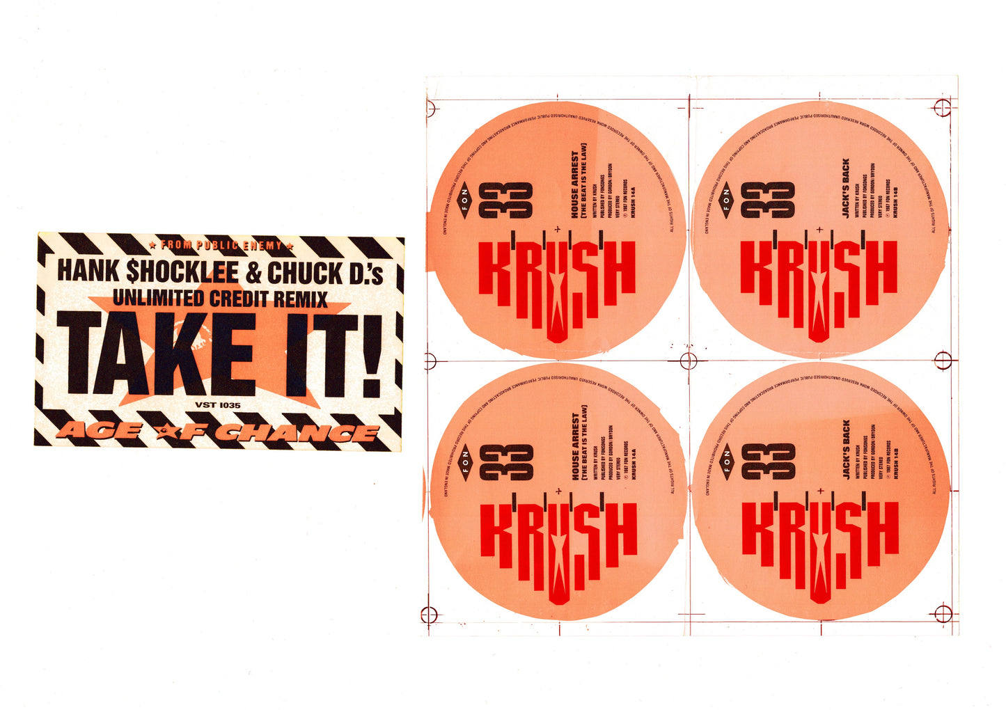 Old Skool - Fluorescent Age of Chance Sticker, Krush Printer's Proof